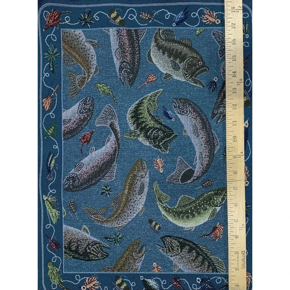 New Tapestry Panel Fish Approx. 18 1/2” x 13 1/2” Piece/Panel
